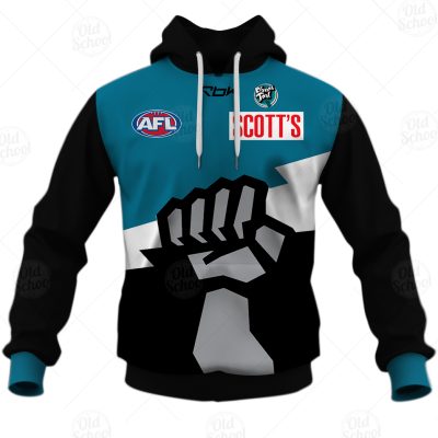 AFL Port Adelaide Custom Name Number 2007 Vintage Retro Guernsey Pullover Hoodie