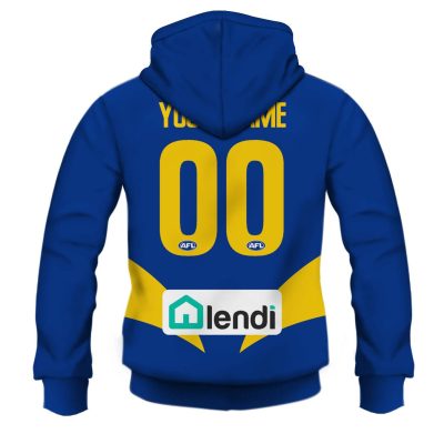 AFL West Coast Eagles Custom Name Number 2020 Home Guernsey Pullover Hoodie