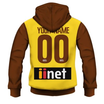 AFL Hawthorn Hawks Custom Name Number 2020 Clash Guernsey Pullover Hoodie