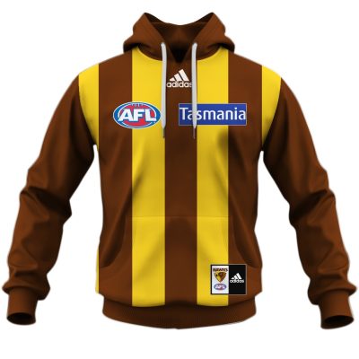AFL Hawthorn Hawks Custom Name Number 2020 Home Guernsey Pullover Hoodie