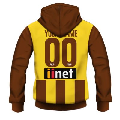 AFL Hawthorn Hawks Custom Name Number 2020 Home Guernsey Pullover Hoodie