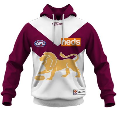 AFL Brisbane Lions Custom Name Number 2020 Clash Guernsey Pullover Hoodie