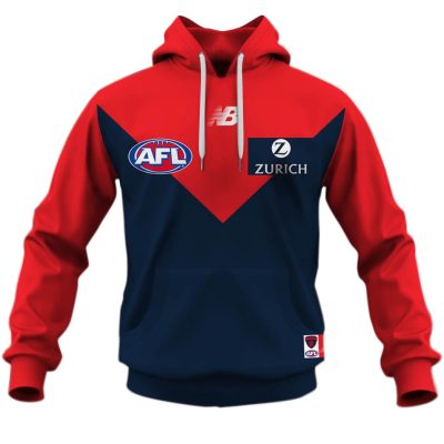 AFL Melbourne Demons Custom Name Number 2020 Home Guernsey Pullover Hoodie