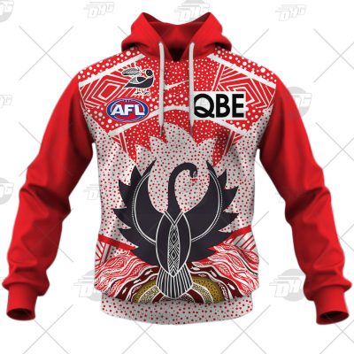 AFL Sydney Swans Custom Name Number 2021 Indigenous Guernsey Pullover Hoodie