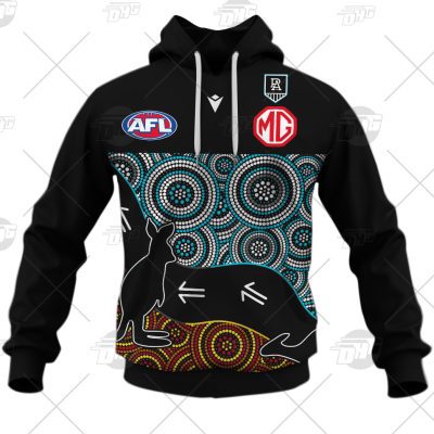 AFL Port Adelaide Custom Name Number 2021 Indigenous Guernsey Pullover Hoodie