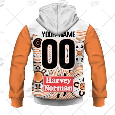 AFL Greater Western Sydney Giants Custom Name Number 2021 Indigenous Guernsey Pullover Hoodie
