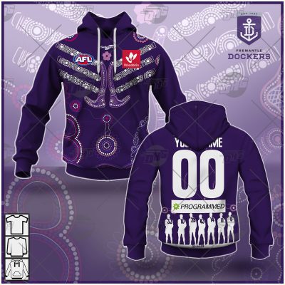 AFL Fremantle Dockers Custom Name Number 2021 Indigenous Guernsey Pullover Hoodie