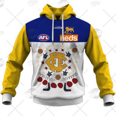 AFL Brisbane Lions Custom Name Number 2021 Indigenous Guernsey Pullover Hoodie V1