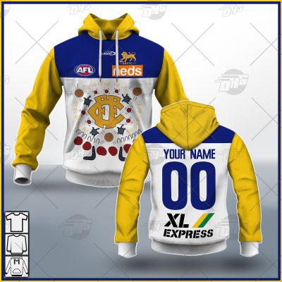 AFL Brisbane Lions Custom Name Number 2021 Indigenous Guernsey Pullover Hoodie V1