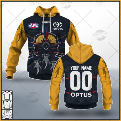 AFL Adelaide Crows Custom Name Number 2021 Indigenous Guernsey Pullover Hoodie
