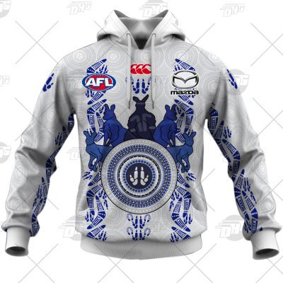 AFL North Melbourne Kangaroos Custom Name Number 2021 Indigenous Guernsey Pullover Hoodie