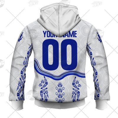 AFL North Melbourne Kangaroos Custom Name Number 2021 Indigenous Guernsey Pullover Hoodie