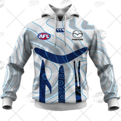 AFL North Melbourne Kangaroos Custom Name Number 2020 Indigenous Guernsey Pullover Hoodie