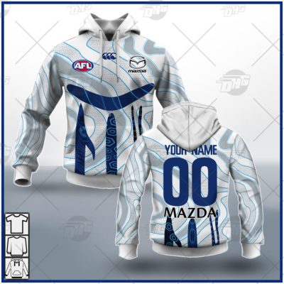 AFL North Melbourne Kangaroos Custom Name Number 2020 Indigenous Guernsey Pullover Hoodie