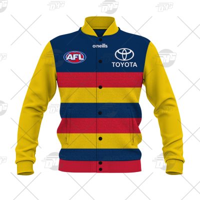 AFL Adelaide Crows Custom Name Number 2021 Home Guernsey Baseball Jacket