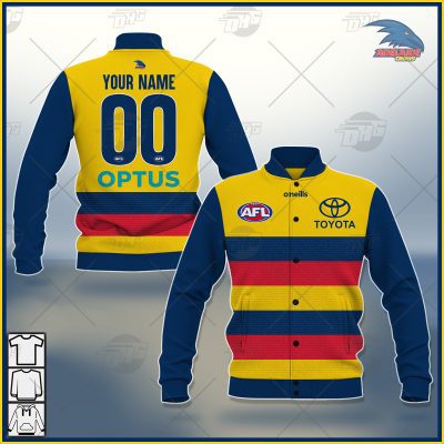 AFL Adelaide Crows Custom Name Number 2021 Clash Guernsey Baseball Jacket