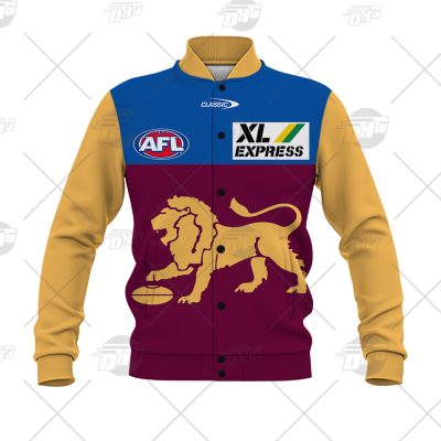 AFL Brisbane Lions Custom Name Number 2021 Home Guernsey Baseball Jacket