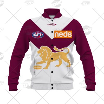 AFL Brisbane Lions Custom Name Number 2021 Clash Guernsey Baseball Jacket
