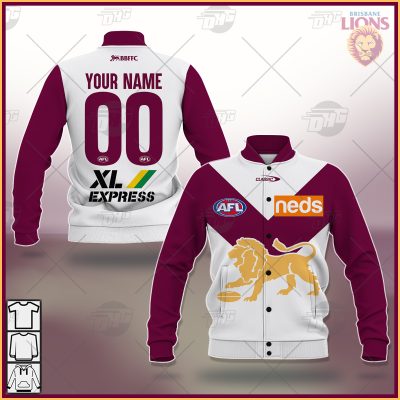 AFL Brisbane Lions Custom Name Number 2021 Clash Guernsey Baseball Jacket