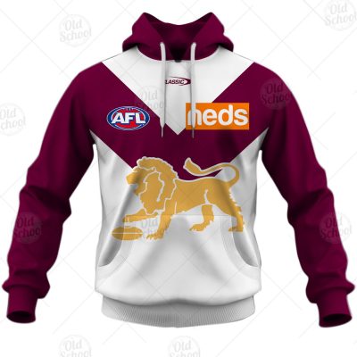 AFL Brisbane Lions Custom Name Number 2021 Clash Guernsey Pullover Hoodie