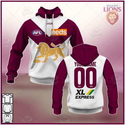 AFL Brisbane Lions Custom Name Number 2021 Clash Guernsey Pullover Hoodie