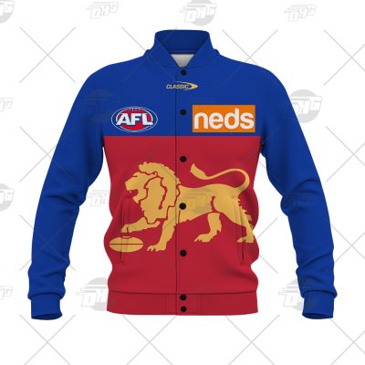 AFL Brisbane Lions Custom Name Number 2021 Away Guernsey Baseball Jacket