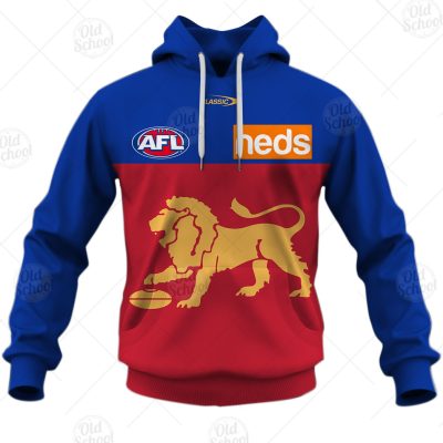 AFL Brisbane Lions Custom Name Number 2021 Away Guernsey Pullover Hoodie