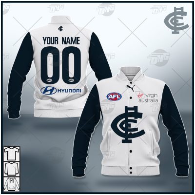 AFL Carlton Blues Custom Name Number 2021 Clash Guernsey Baseball Jacket
