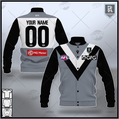 AFL Port Adelaide Custom Name Number 2021 Clash Guernsey Baseball Jacket