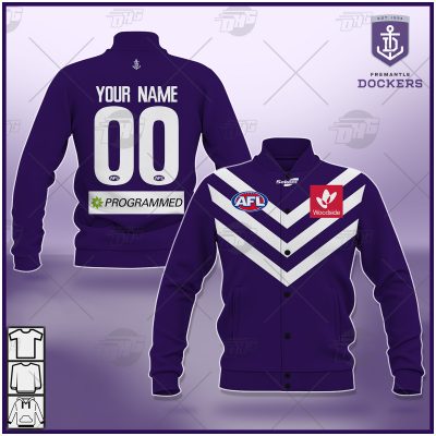 AFL Fremantle Dockers Custom Name Number 2021 Home Guernsey Baseball Jacket