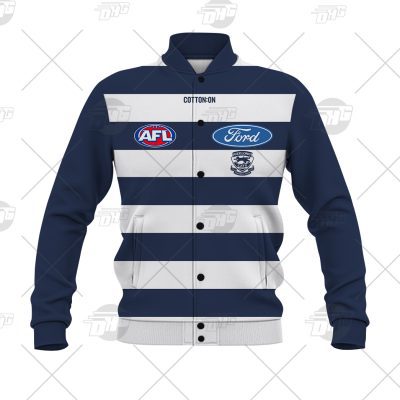 AFL Geelong Cats Custom Name Number 2021 Home Guernsey Baseball Jacket