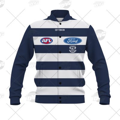 AFL Geelong Cats Custom Name Number 2021 Clash Guernsey Baseball Jacket
