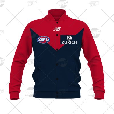 AFL Melbourne Demons Custom Name Number 2021 Home Guernsey Baseball Jacket