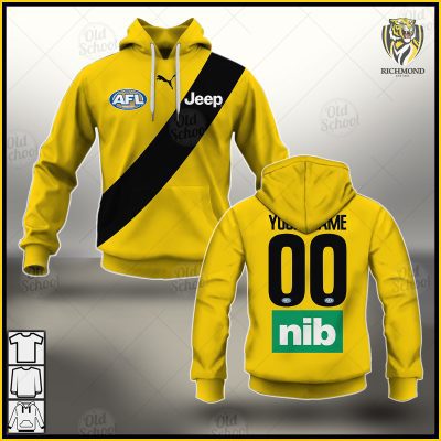AFL Richmond Tigers Custom Name Number 2021 Clash Guernsey Pullover Hoodie