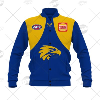 AFL West Coast Eagles Custom Name Number 2021 Home Guernsey Baseball Jacket