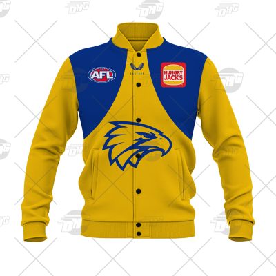 AFL West Coast Eagles Custom Name Number 2021 Away Guernsey Baseball Jacket