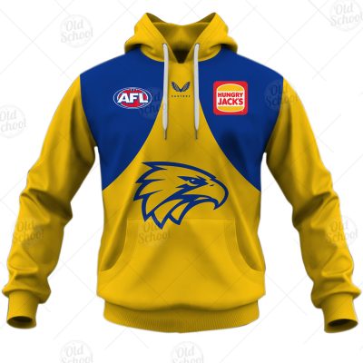 AFL West Coast Eagles Custom Name Number 2021 Away Guernsey Pullover Hoodie