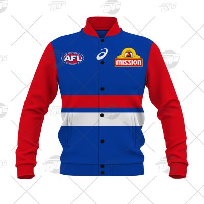 AFL Western Bulldogs Custom Name Number 2021 Home Guernsey Baseball Jacket