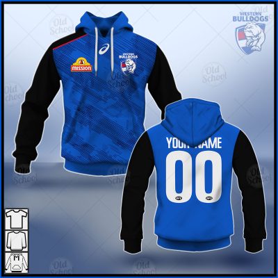 AFL Western Bulldogs Custom Name Number 2021 Training Guernsey Pullover Hoodie