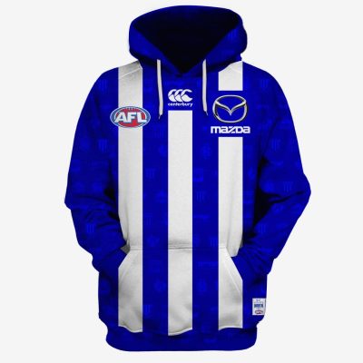 AFL North Melbourne Kangaroos Custom Name Number 2019 Home Guernsey Pullover Hoodie