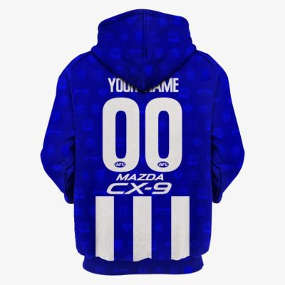 AFL North Melbourne Kangaroos Custom Name Number 2019 Home Guernsey Pullover Hoodie