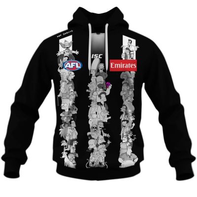 AFL Collingwood Magpies Custom Name Number The Simpsons Guernsey Pullover Hoodie