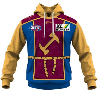 AFL Brisbane Lions Custom Name Number The Simpsons Guernsey Pullover Hoodie