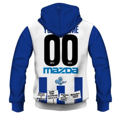 AFL North Melbourne Kangaroos Custom Name Number The Simpsons Guernsey Pullover Hoodie
