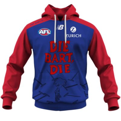 AFL Melbourne Demons Custom Name Number The Simpsons Guernsey Pullover Hoodie