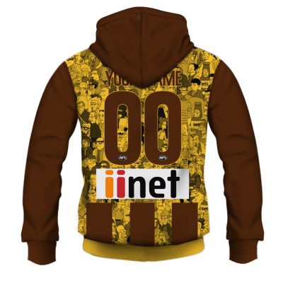 AFL Hawthorn Hawks Custom Name Number The Simpsons Guernsey Pullover Hoodie