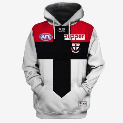 AFL St Kilda Saints Custom Name Number Vintage Retro Home Guernsey Pullover Hoodie