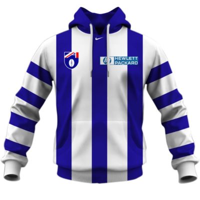 AFL North Melbourne Kangaroos Custom Name Number 90s Vintage Retro Guernsey Pullover Hoodie V2