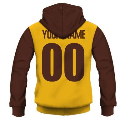 AFL Hawthorn Hawks Custom Name Number 90s Vintage Retro Guernsey Pullover Hoodie