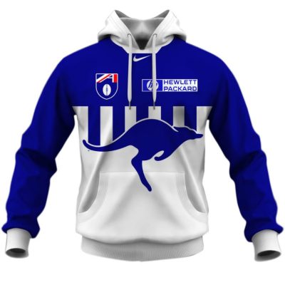 AFL North Melbourne Kangaroos Custom Name Number 90s Vintage Retro Guernsey Pullover Hoodie